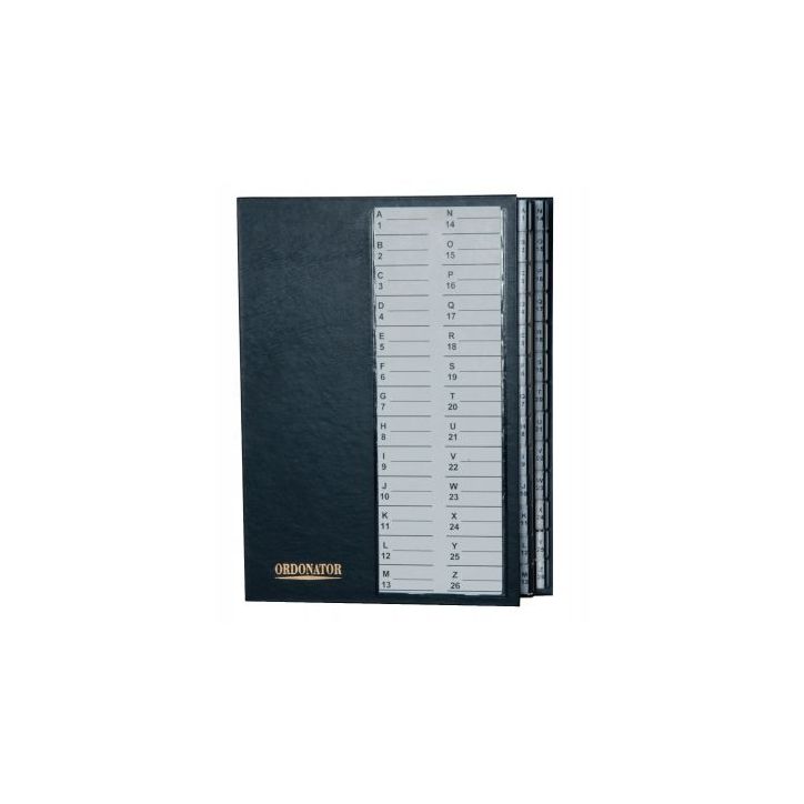 Trieur alphanumérique plastifié 26 compartiments, noir 621765E ORDONATOR EXACOMPTA