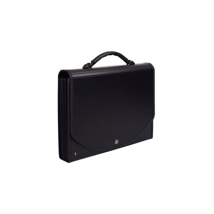 EXACOMPTA Trieur valisette Noir en PP EXACASE 13 compartiments.Dos extensible,onglets personnalisables