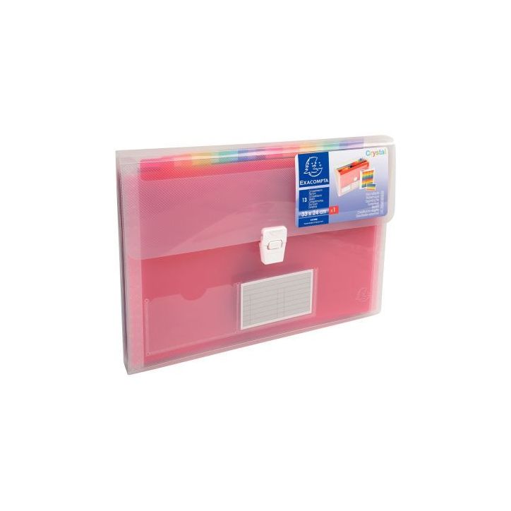 Valisette trieur CRYSTAL en polypropylène, 13 compartiments, incolore 55298E CRYSTAL EXACOMPTA