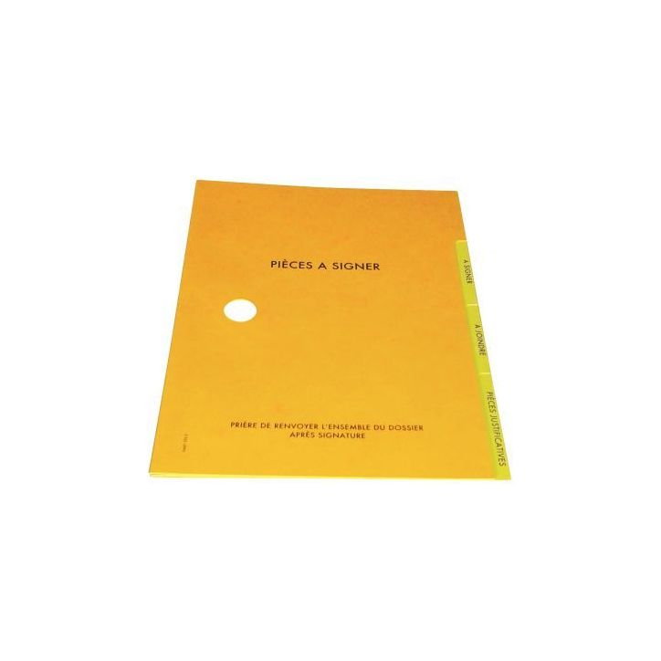 Parapheur 3 compartiments, jaune 350.5 JAUNE EXTENDOS