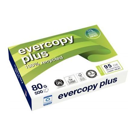 Achetez CLAIREFONTAINE Ramette de 500 feuilles A4 80g, papier 100% recyclé Blanc Evercopy+ CIE95 pa..