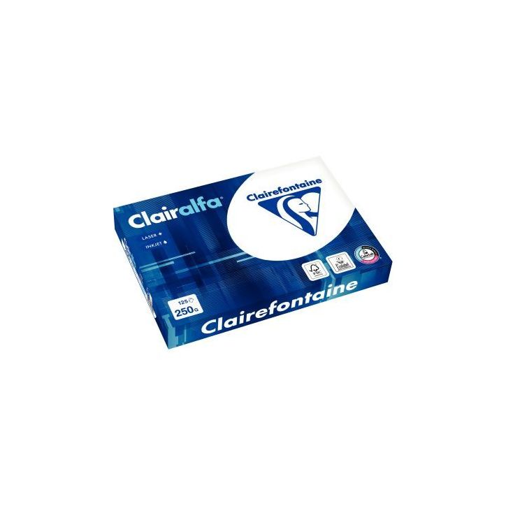 Paquet de 125 feuilles de papier blanc 250g de format A4 CLAIRALFA 2230C CLAIREFONTAINE