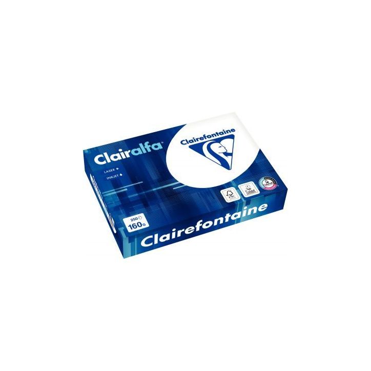 CLAIREFONTAINE Ramette de 250 feuilles papier Blanc CLAIRALFA 160 grammes format A4 2618