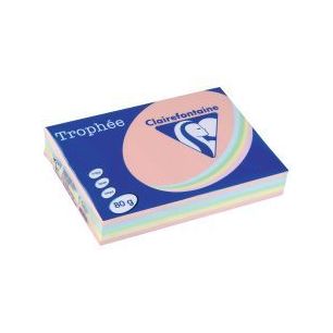 Achetez Carton de 5 ramettes de 500 feuilles format A3 80g assortis pastel 1707CX5 TROPHEE CLAIREFON..