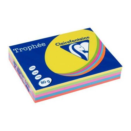 Achetez Ramette de 500 feuilles de papier 80g de format A4 assortis intense TROPHEE CLAIREFONTAINE 1..