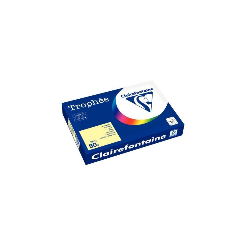 Achetez CLAIREFONTAINE Ramette de 500 feuilles papier couleur TROPHEE 80 grammes format A3 canari 18..