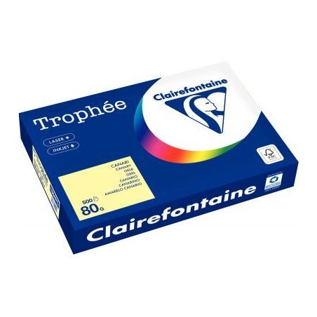Achetez CLAIREFONTAINE Ramette de 500 feuilles papier couleur TROPHEE 80 grammes format A3 canari 18..