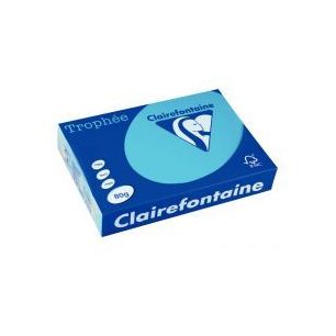 Achetez CLAIREFONTAINE Ramette de 500 feuilles papier couleur TROPHEE 80 grammes format A4 Bleu turq..