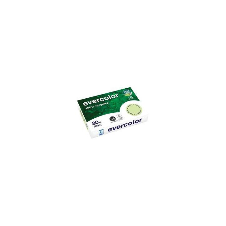 Carton de 5 ramettes de 500 feuilles format A4 80g vert recyclé 40004CX5 EVERCOLOR CLAIREFONTAINE