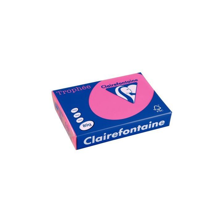 Carton de 3 ramettes de 500 feuilles format A3 80g fuchsia CLAIREFONTAINE 36823 X3 TROPHEE CLAIREFONTAINE