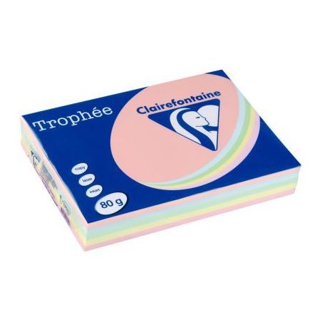 Achetez Ramette de 500 feuilles de papier 80g de format A4 assortis pastel TROPHEE CLAIREFONTAINE 17..