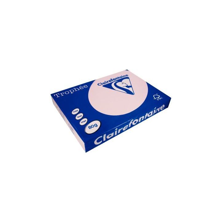 CLAIREFONTAINE Ramette de 500 feuilles papier couleur TROPHEE 80 grammes format A3 Rose 1888