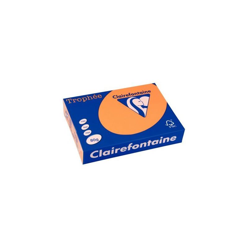 Achetez CLAIREFONTAINE Ramette de 500 feuilles papier couleur TROPHEE 80 grammes format A4 clementin.. Achetez CLAIREFONTAINE Ramette de 500 feuilles papier couleur TROPHEE 80 grammes format A4 clementin..