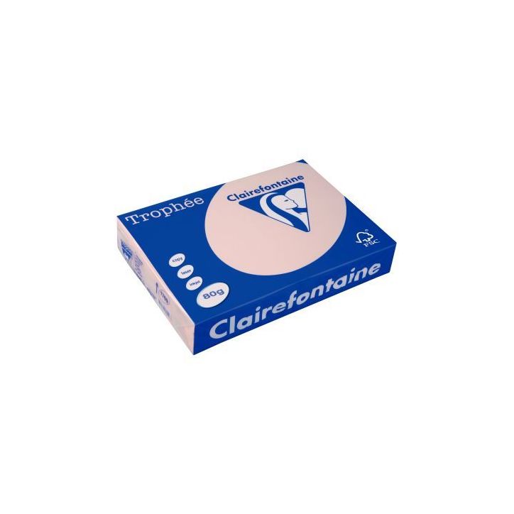 CLAIREFONTAINE Ramette de 500 feuilles papier couleur TROPHEE 80 grammes format A4 Saumon 1769