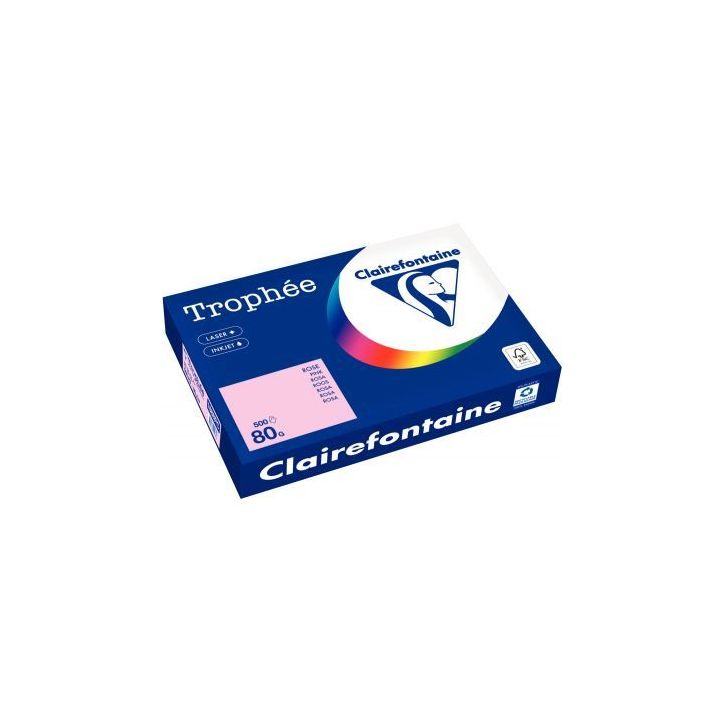 Carton de 3 ramettes de 500 feuilles format A3 80g rose CLAIREFONTAINE 15848 X3 TROPHEE CLAIREFONTAINE