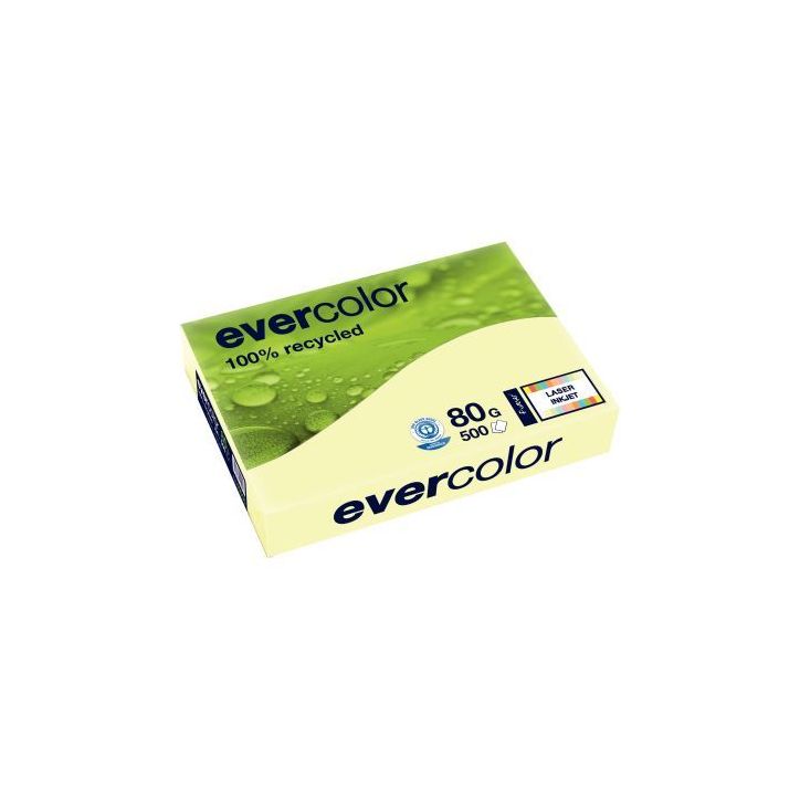 Ramette de 500 feuilles de papier recyclé 80g de format A3 jaune EVERCOLOR 30005C CLAIREFONTAINE