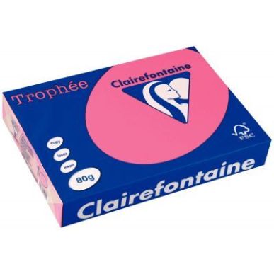 Achetez CLAIREFONTAINE Ramette de 500 feuilles papier couleur TROPHEE 80 grammes format A4 Rose Fuch..