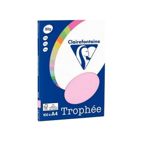 Achetez Pochette de 100 feuilles format A4 80g rose CLAIREFONTAINE 4103C TROPHEE CLAIREFONTAINE pas ..