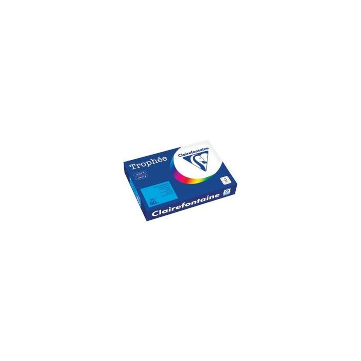 Carton de 5 ramettes de 500 feuilles format A4 80g bleu turquoise 1781PCX5 TROPHEE CLAIREFONTAINE