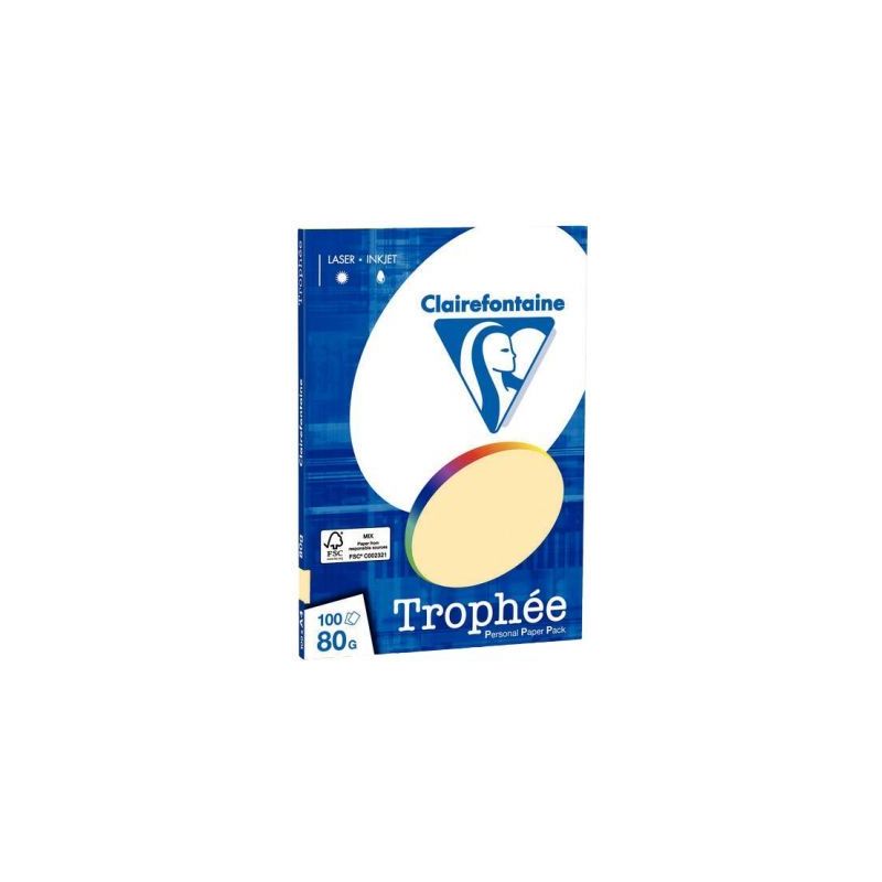 Achetez Pochette de 100 feuilles format A4 80g chamois CLAIREFONTAINE 4106C TROPHEE CLAIREFONTAINE p.. Achetez Pochette de 100 feuilles format A4 80g chamois CLAIREFONTAINE 4106C TROPHEE CLAIREFONTAINE p..