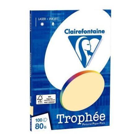 Achetez Pochette de 100 feuilles format A4 80g chamois CLAIREFONTAINE 4106C TROPHEE CLAIREFONTAINE p..