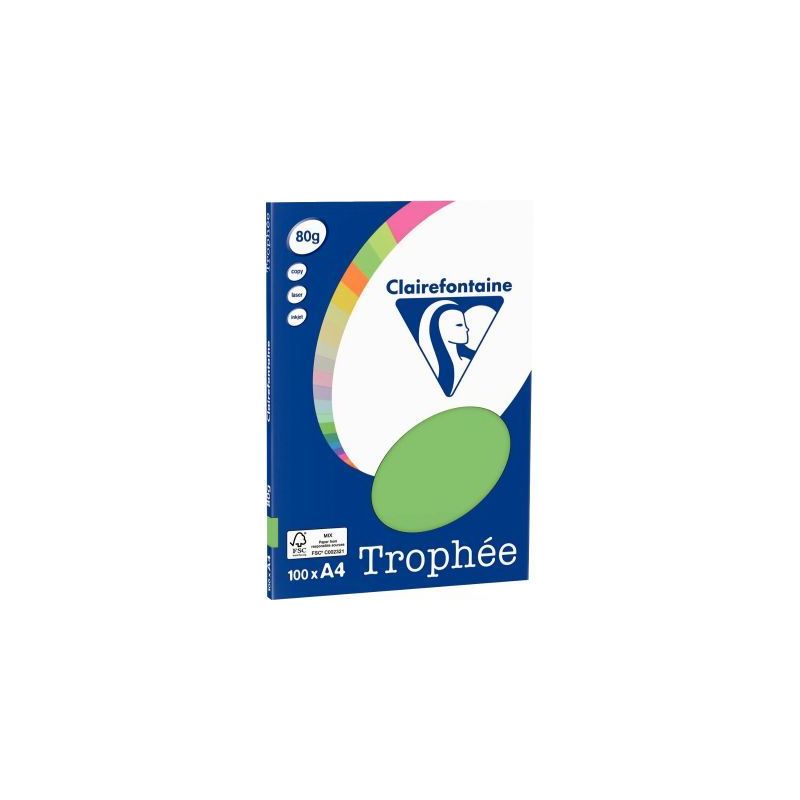 Achetez Pochette de 100 feuilles format A4 80g vert CLAIREFONTAINE 4115C TROPHEE CLAIREFONTAINE pas ..