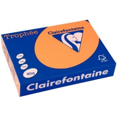 Achetez CLAIREFONTAINE Ramette de 500 feuilles papier couleur TROPHEE 80 grammes format A3 clementin..