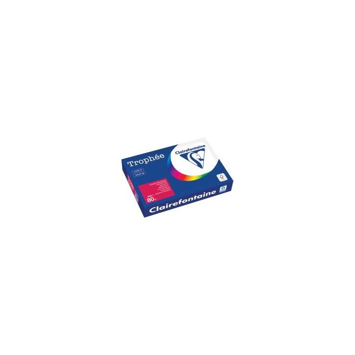 Carton de 5 ramettes de 500 feuilles format A4 80g rouge groseille 1782PCX5 TROPHEE CLAIREFONTAINE