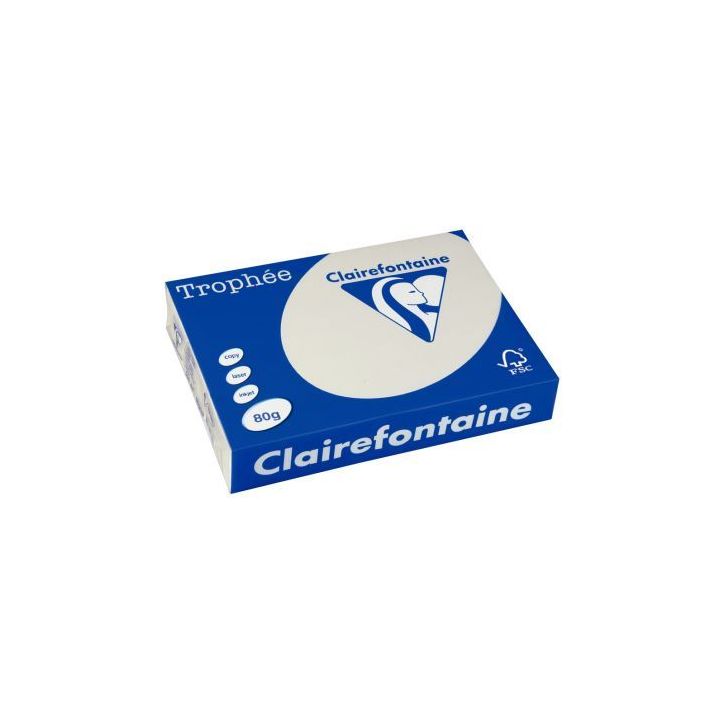 Carton de 3 ramettes format A3 80g gris CLAIREFONTAINE 36808 X3 TROPHEE CLAIREFONTAINE