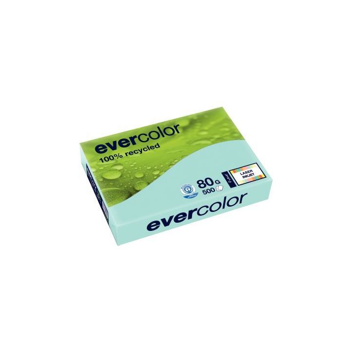 Ramette de 500 feuilles de papier recyclé 80g de format A3 bleu clair EVERCOLOR 30006C CLAIREFONTAINE