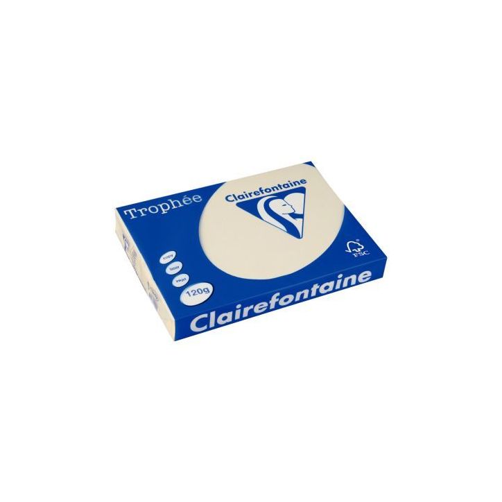 Paquet de 250 feuilles de papier 120g de format A4 ivoire TROPHEE CLAIREFONTAINE 1242C TROPHEE CLAIREFONTAINE