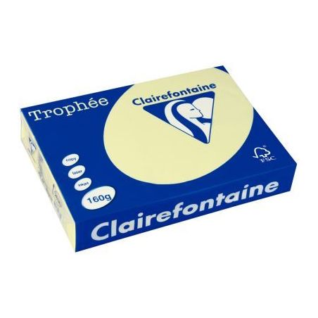 Achetez CLAIREFONTAINE Ramette de 250 feuilles papier couleur TROPHEE 160 grammes format A4 canari 2..