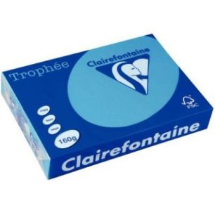 Achetez CLAIREFONTAINE Ramette de 250 feuilles papier couleur TROPHEE 160 grammes format A4 Bleu tur..