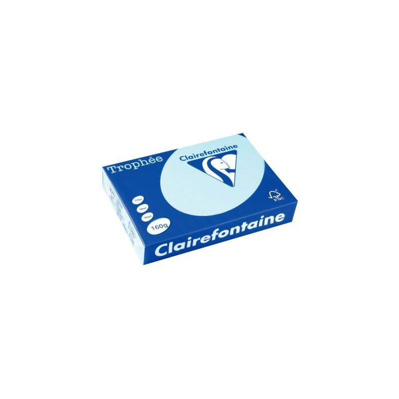 Achetez CLAIREFONTAINE Ramette de 250 feuilles papier couleur TROPHEE 160 grammes format A4 Bleu ali..