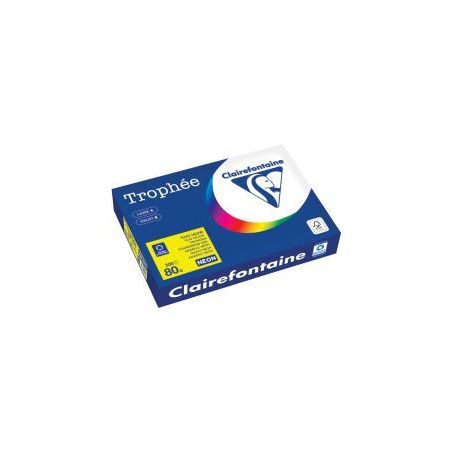 Achetez Carton de 5 ramettes de 500 feuilles format A4 80g jaune fluo 2977PCX5 TROPHEE CLAIREFONTAIN..