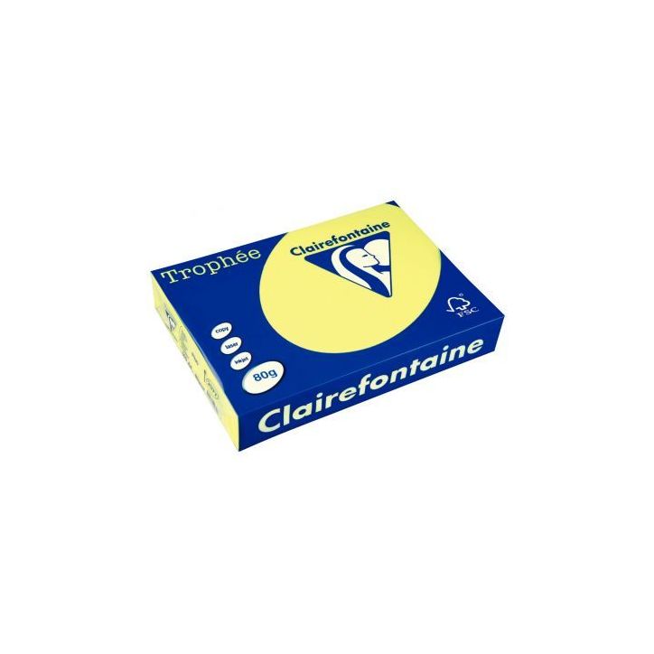 Clairefontaine ramette 500 feuilles A4 Trophée jaune fluo 80g 2977