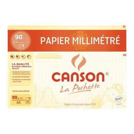 Achetez Pochette 12 feuilles millimètre 21x29.7 90 grammes C200067115 pas cher sur Ma Rentrée Scol..