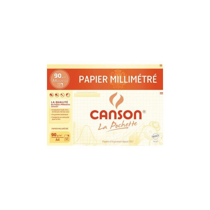 Pochette 12 feuilles millimètre 21x29.7 90 grammes C200067115