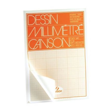 Achetez Bloc de 50 feuilles à  dessin millimétré, format A3 : 29,7x42 cm bistre C200067109 CANSO..
