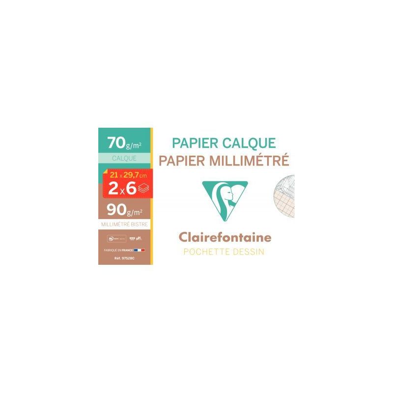 Achetez Pochette de papier calque + papier millimétré format A4 97528C CLAIREFONTAINE pas cher sur.. Achetez Pochette de papier calque + papier millimétré format A4 97528C CLAIREFONTAINE pas cher sur..