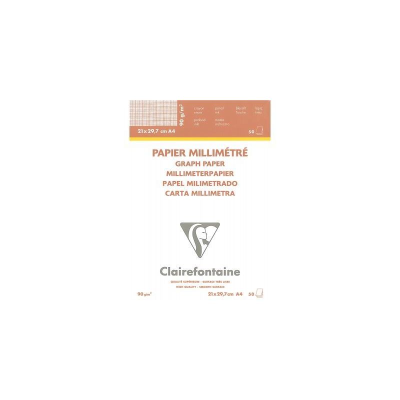 Achetez Bloc de 50 feuilles de papier millimétré velin format 21x29,7mm 97135C CLAIREFONTAINE pas .. Achetez Bloc de 50 feuilles de papier millimétré velin format 21x29,7mm 97135C CLAIREFONTAINE pas ..