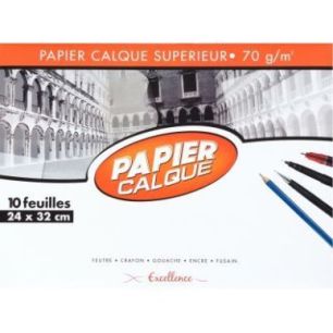Achetez Paquet de 10 feuilles calque 70g 24x32 transparent 22744MAJUSC pas cher sur Ma Rentrée Scol..