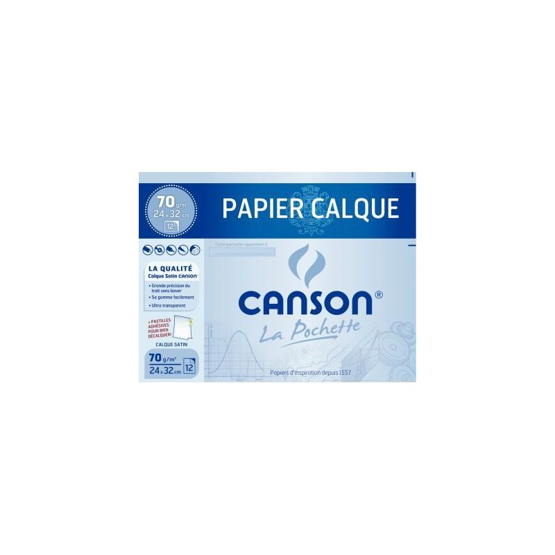 Achetez Pochette 12 feuilles calque 24x32 70 grammes C200003197 pas cher sur Ma Rentrée Scolaire