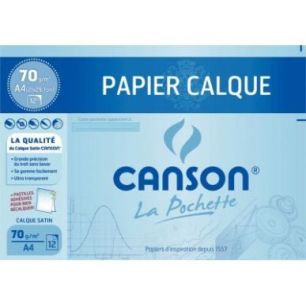 Achetez Pochette 12 feuilles calque satin A4 70 grammes C200006565 CANSON pas cher sur Ma Rentrée S..