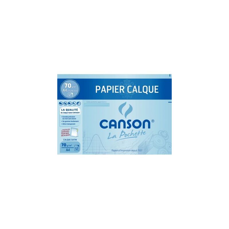 Achetez Pochette 12 feuilles calque satin A4 70 grammes C200006565 CANSON pas cher sur Ma Rentrée S.. Achetez Pochette 12 feuilles calque satin A4 70 grammes C200006565 CANSON pas cher sur Ma Rentrée S..
