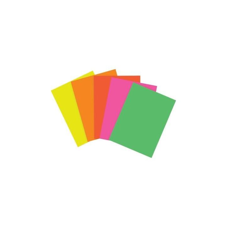Paquet de 100 feuilles affiche 90 grammes format A4 5 couleurs fluo 93921C CLAIREFONTAINE
