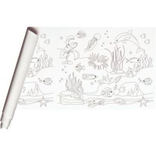 Achetez Rouleau fresque à peindre pré-dessiné océan rouleau 10 x 0.5 m papier REH 120g 34186C ..