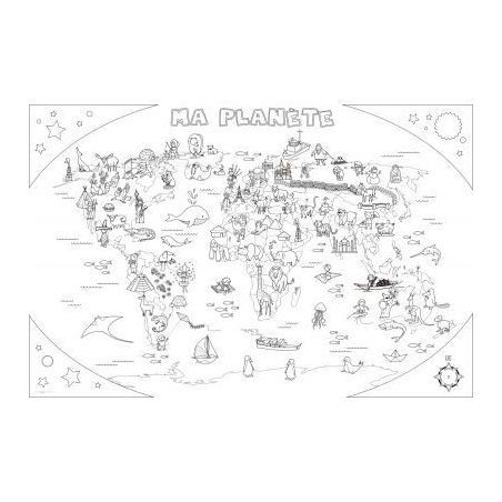 Achetez Coloriage géant thème la planète PAPCOLORGATLAS pas cher sur Ma Rentrée Scolaire