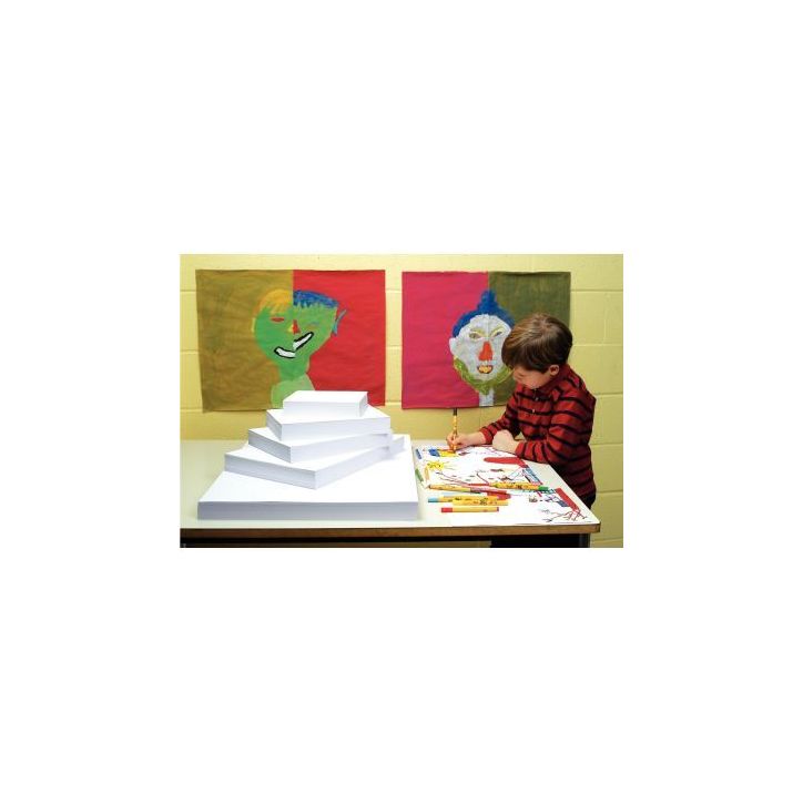 Paquet de 125 feuilles de papier dessin blanc 200 g format 50 x 65 cm 42487