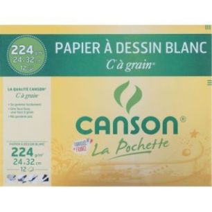 Achetez Pochette de 12 feuilles à dessin C à grain 224 g, format 24x32 cm C200027103 CANSON pa..